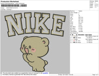 Nike Bear V2 Embroidery File 4 size