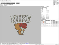 Nike Bear Flowers Embroidery File 4 size