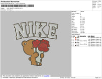 Nike Bear Flowers Embroidery File 4 size
