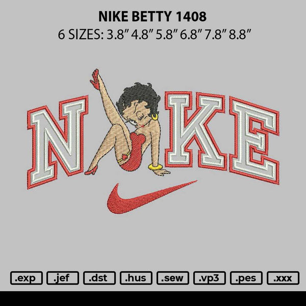 Nike Betty 1408 Embroidery File 6 sizes