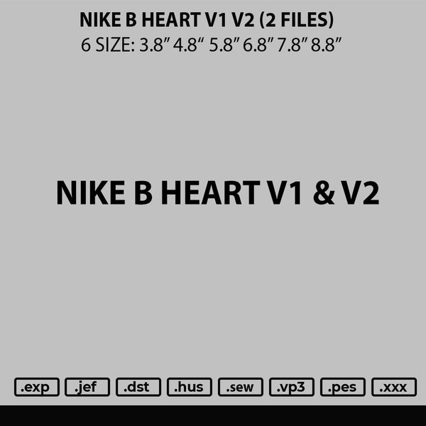 Nike B Heart Embroidery 2 Files