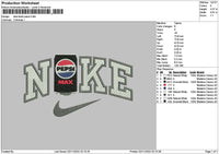 Nike Pepsi 0211 Embroidery File 6 sizes