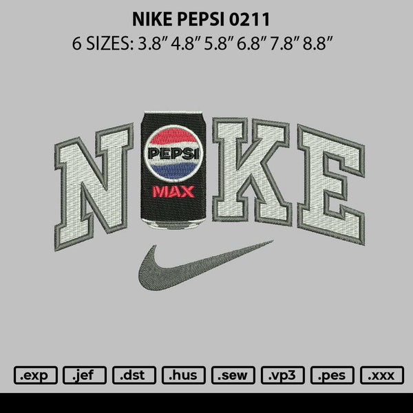 Nike Pepsi 0211 Embroidery File 6 sizes