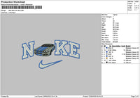 Nike Blue Car New Embroidery File 6 sizes