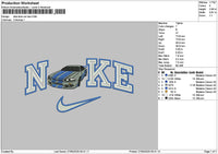 Nike Blue Car New Embroidery File 6 sizes