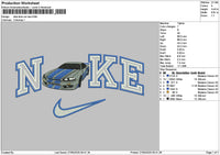 Nike Blue Car New Embroidery File 6 sizes