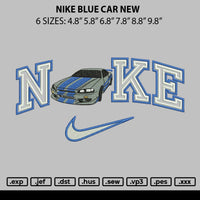 Nike Blue Car New Embroidery File 6 sizes