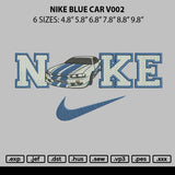 Nike Blue Car V002 Embroidery File 6 Sizes