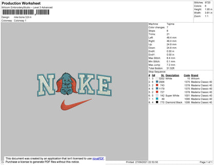 Nike Bona Embroidery File 4 size