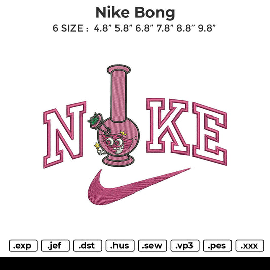 nike bong Embroidery File 6 sizes
