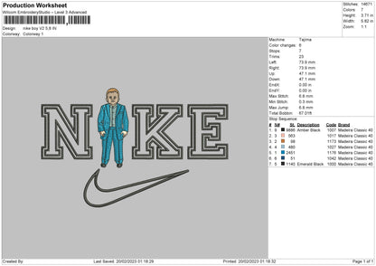 Nike Boy V2 Embroidery File 6 sizes
