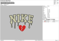 Nike Break Heart Embroidery File 6 sizes