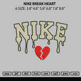 Nike Break Heart Embroidery File 6 sizes