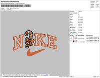 Nike Candy Xmas Embroidery File 4 size