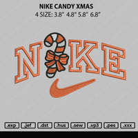 Nike Candy Xmas Embroidery File 4 size
