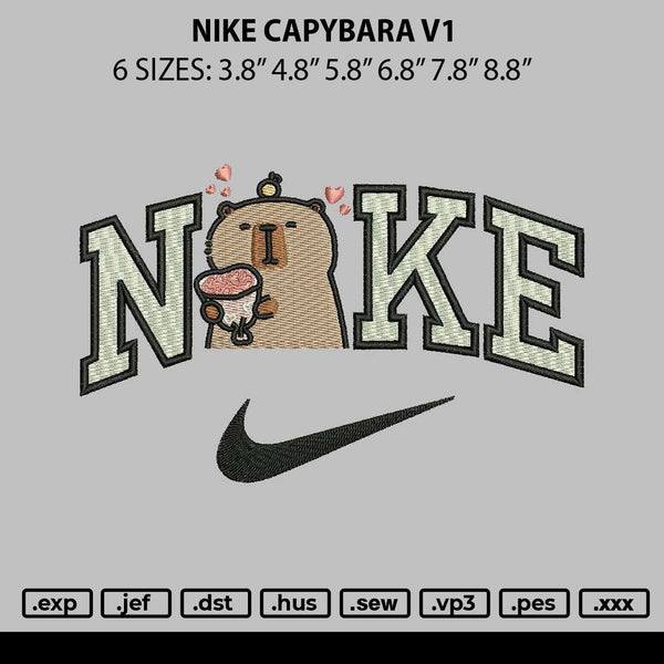 Nike Capybara V1 Embroidery File 6 sizes