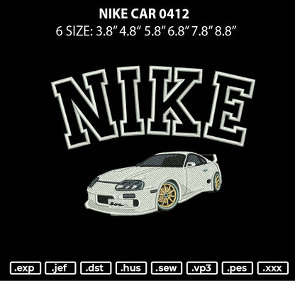 White Car 0412 Embroidery File 6 sizes