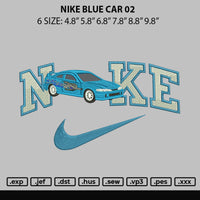 Nike Car Blue 02 Embroidery File 6 sizes