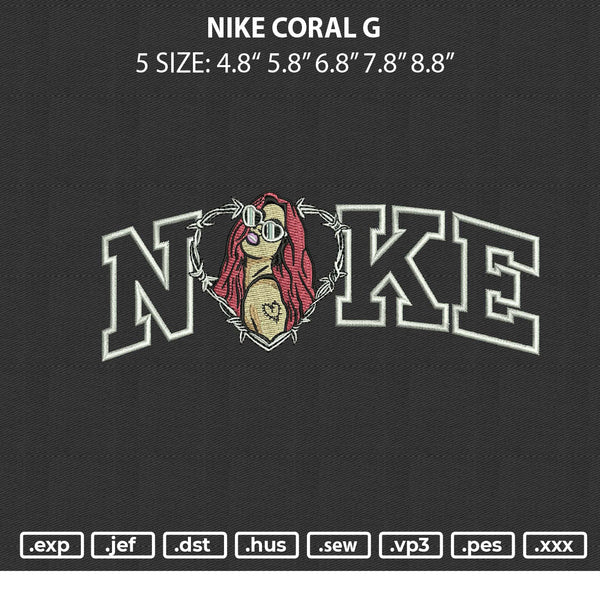 Nike Carol G Embroidery File 6 sizes