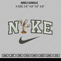 Nike Candle Embroidery File 4 size