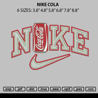 Nike Cola Embroidery File 6 sizes