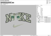 Nike Coffee 004 Embroidery File 6 sizes