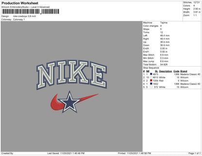 Nike Cowboys Embroidery Files