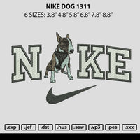 Nike Dog 1311 Embroidery File 6 sizes