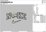 Nike Dog 1512 Embroidery File 6 sizes