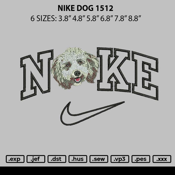 Nike Dog 1512 Embroidery File 6 sizes