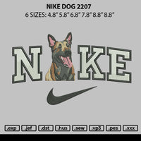 Nike Dog 2207 Embroidery File 6 sizes