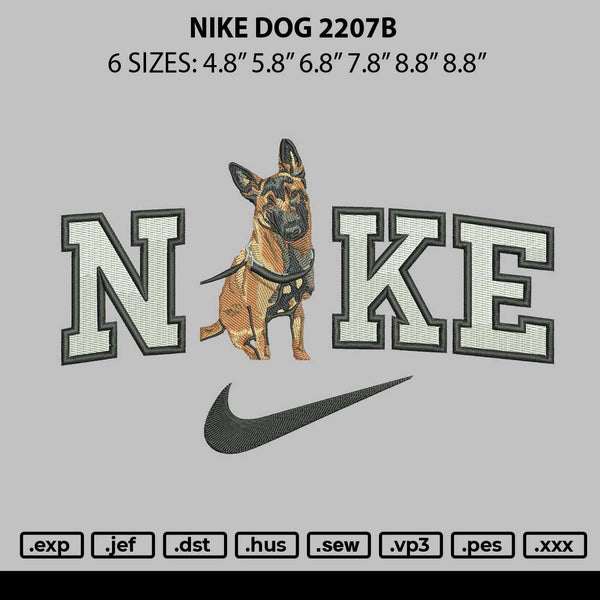 Nike Dog 2207b Embroidery File 6 sizes