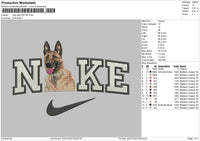 Nike Dog 2307 Embroidery File 6 sizes