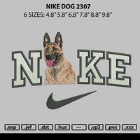 Nike Dog 2307 Embroidery File 6 sizes