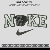 Nike Dog 2709 Embroidery File 6 sizes