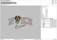 Nike Dog 2912 Embroidery File 6 sizes