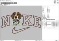 Nike Dog 2912 Embroidery File 6 sizes