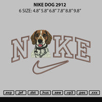 Nike Dog 2912 Embroidery File 6 sizes