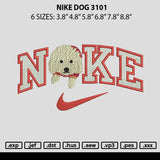 Nike Dog 3101 Embroidery File 6 sizes