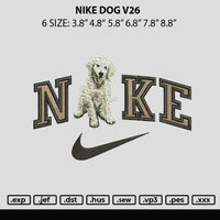 Nike Dog V26 Embroidery File 6 sizes