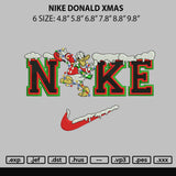 Nike Donald Xmas Embroidery File 6 sizes