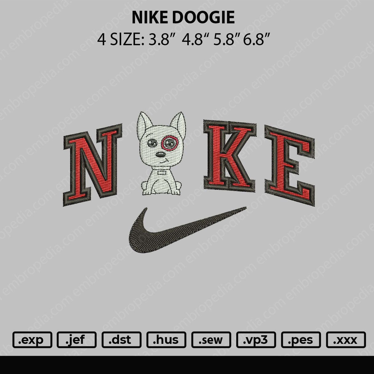 Nike Doogie Embroidery File 4 size