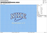 Nike Doublline Date Embroidery File 6 sizes