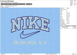 Nike Doublline Date Embroidery File 6 sizes