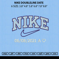 Nike Doublline Date Embroidery File 6 sizes