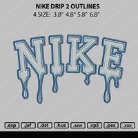 Nike Drip 2 Outline Embroidery File 4 size