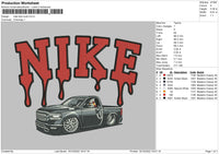 Nike Drip Truck Embroidery File 6 sizes