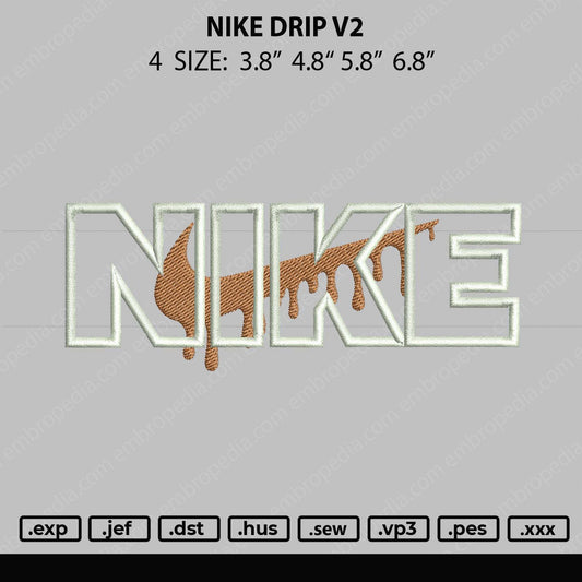 Nike Drip V2 Embroidery File 4 size