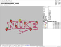 Nike Strawberry Embroidery File 4 size