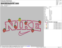 Nike Strawberry Embroidery File 4 size